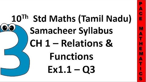 10th standard (TN) Maths - Chapter 1 Functions & Relations - Exercise 1.1 - Question 3
