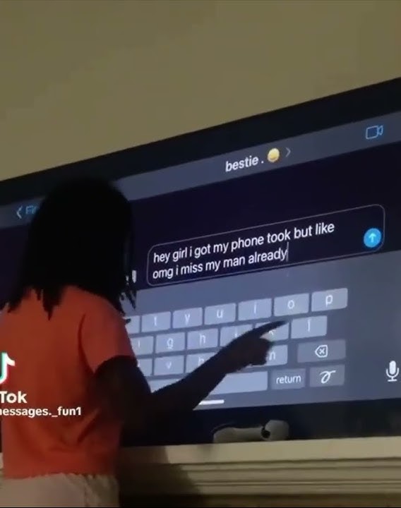 Stan Twitter: Girl texting their bestie on a tv that she misses her man