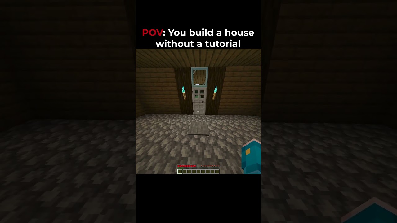 Building a Minecraft house without a tutorial be like #minecraft #shorts #funny