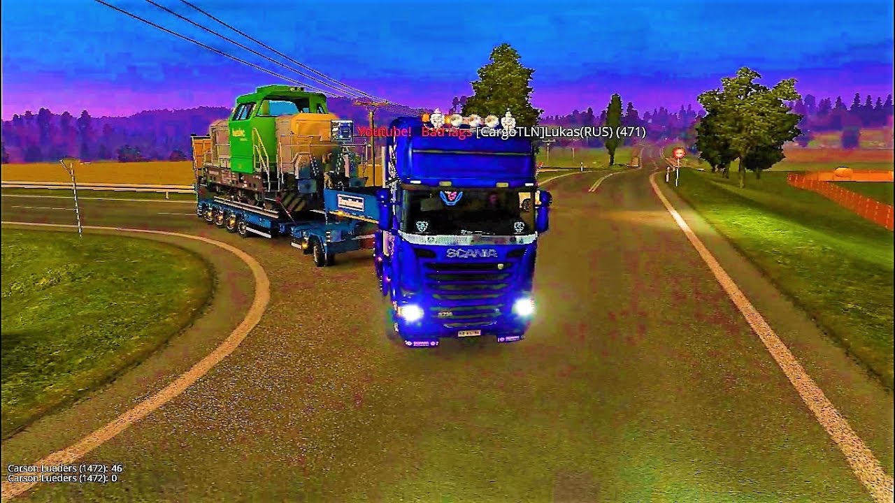 Euro Truck Simulator 2 MP (Heavy Trailer Convoy) 5.17.2017 [Timelapse]
