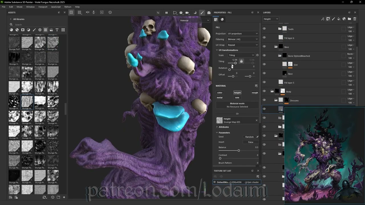Violet Fungus Necrohulk Timelapse