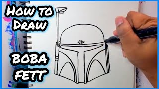 How To Draw Boba Fett Helmet Step By Step