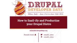 Celebrity Ronald Ashri | How to SaaS-ify and Productize your Drupal Distro Net Worth