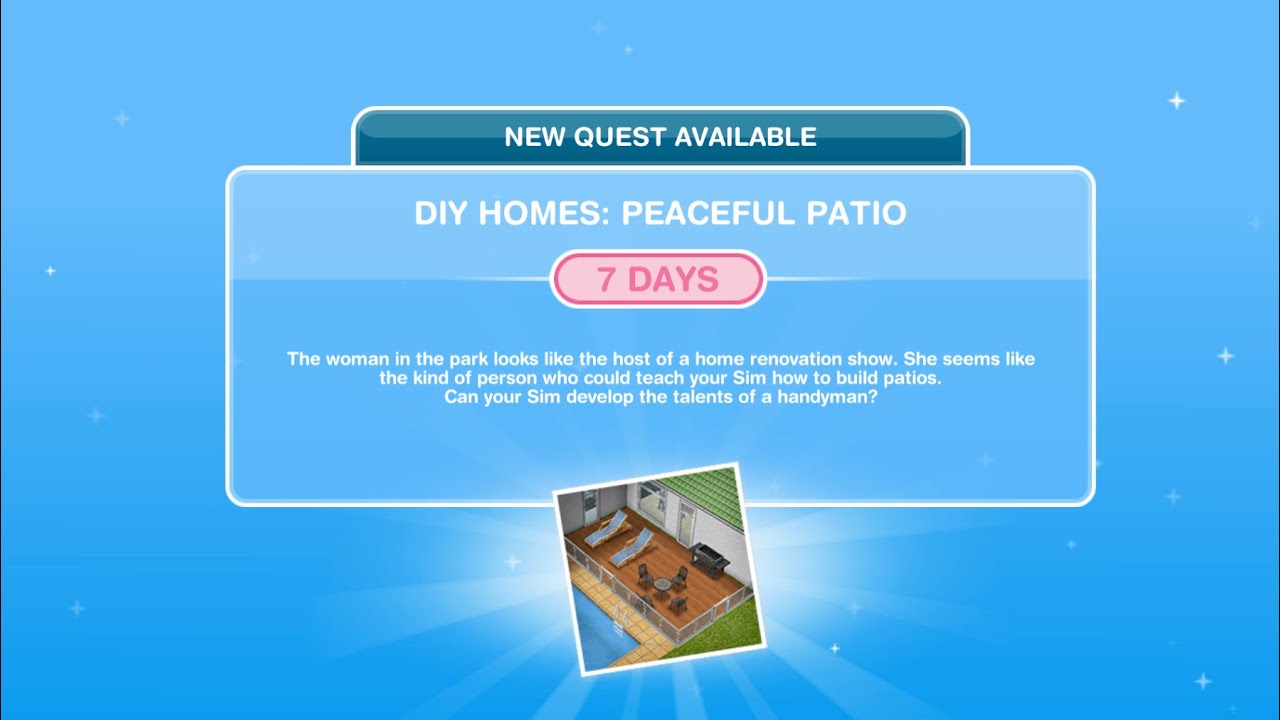 CARA MENYELESAIKAN QUEST DIY HOME PEACEFUL PATIO YouTube
