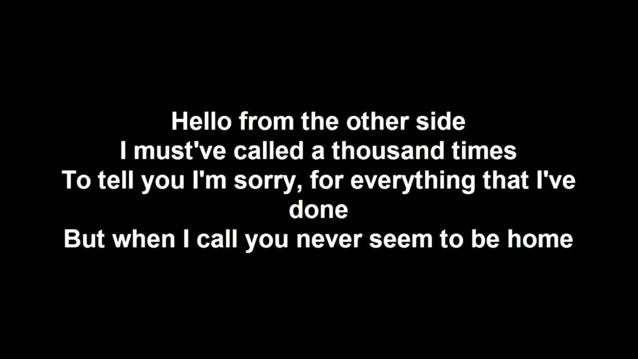 Adele - Hello Lyrics (NOT A COVER VERSION)