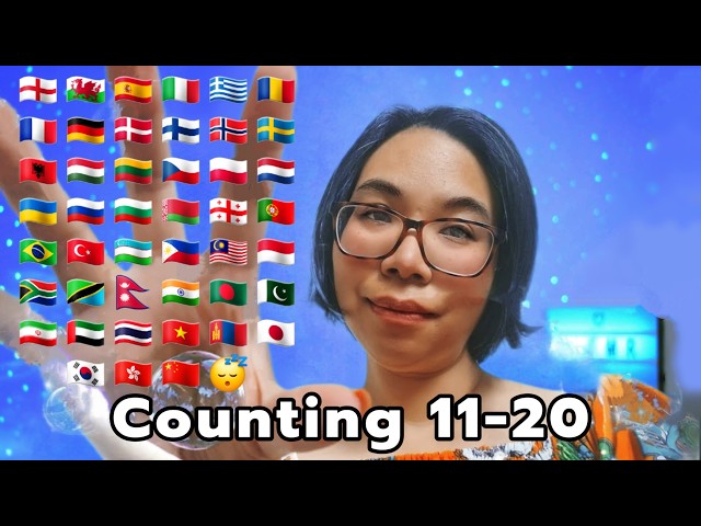 ASMR Counting from 11 to 20 in Different Languages - 1 Hour Hypnotic Layered Phone Tapping🌛