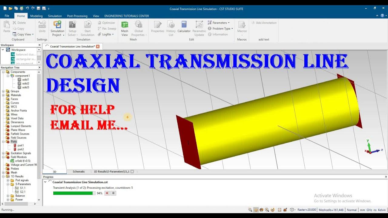 Coaxial Transmission Line design simulation results in cst YouTube