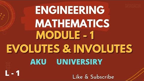 Evolutes  and  Involutes  |  Lecture - 1  |  Engineering mathematics  | B.Sc  Maths |  M.Sc