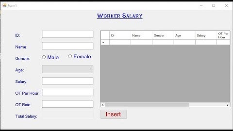 C# How to calculate total salary + DataGridView Using Window Form