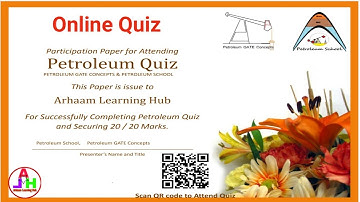 Petroleum Quiz | Petroleum Engineering Quiz | Online Quiz Certificate