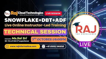 Snowflake+DBT+ADF+SQL  Online Demo Job-Based Training - SaiSri 10+ years of exp from RajCloudTech