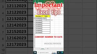 Convert number text to date | excel | exceltrick #excel #exceltips #exceltricks #shortsfeed #shorts