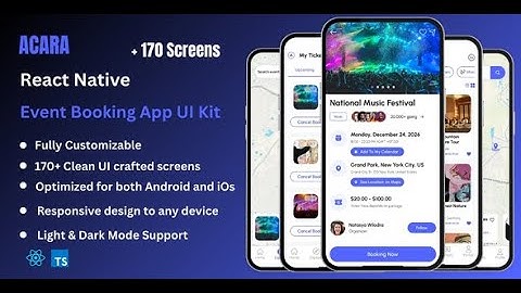 Acara - Event Booking & Tickets React Native App Ui Kit