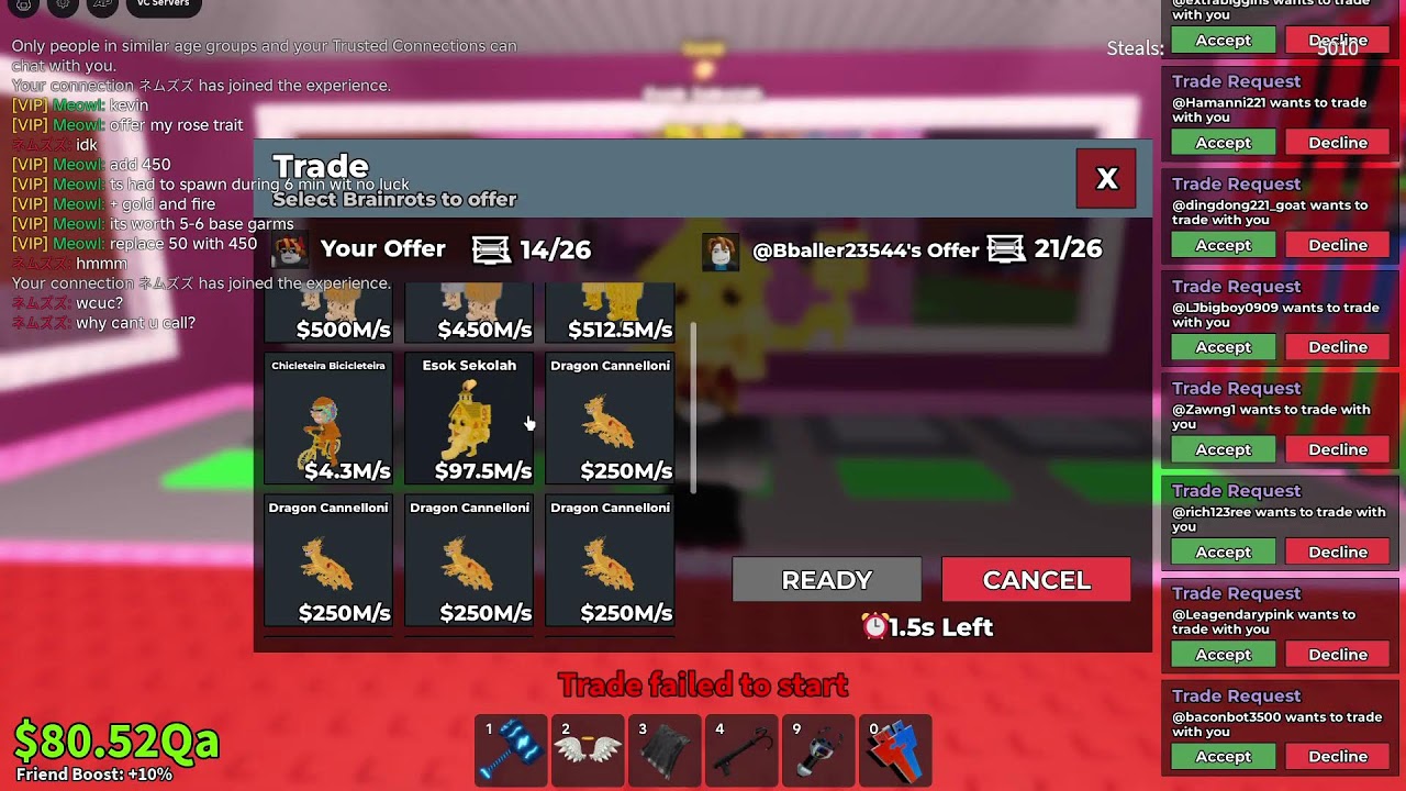 Trading Viewers Live - Steal A Brainrot