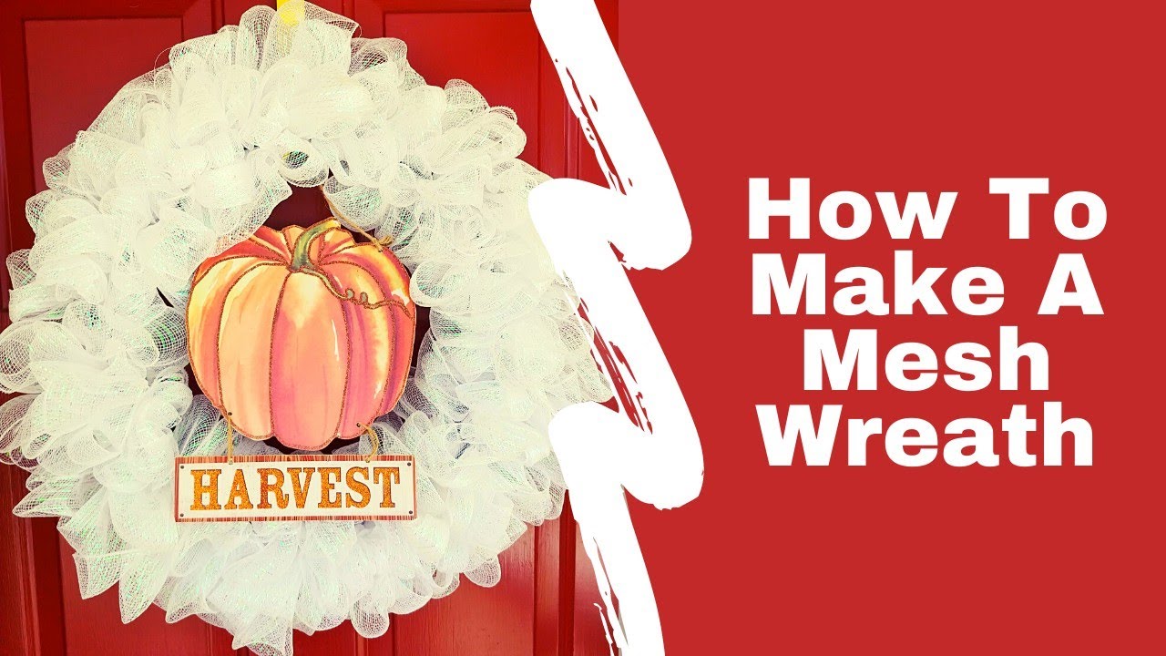 How To Make A Mesh Wreath - YouTube