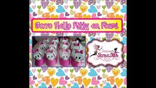 como hacer gorro de Hello kitty en goma eva