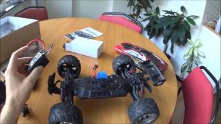 9116 1/12 brushed RC Monster truck Review and test drive on 4S Li-lon!