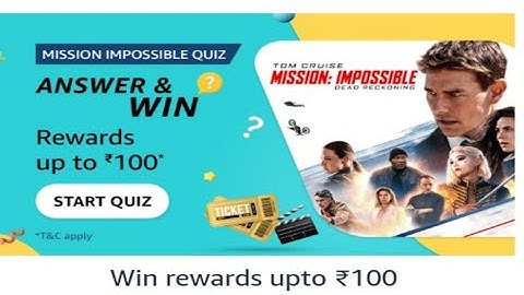 Amazon Mission Impossible Quiz Answers Today| 2 July 2023 | @dailyquiztime #amazonfunzon