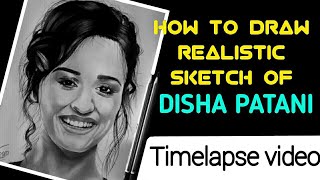 How to draw disha patani sketch| realistic sketch| timelapse video| bollywood celebrities sketches |