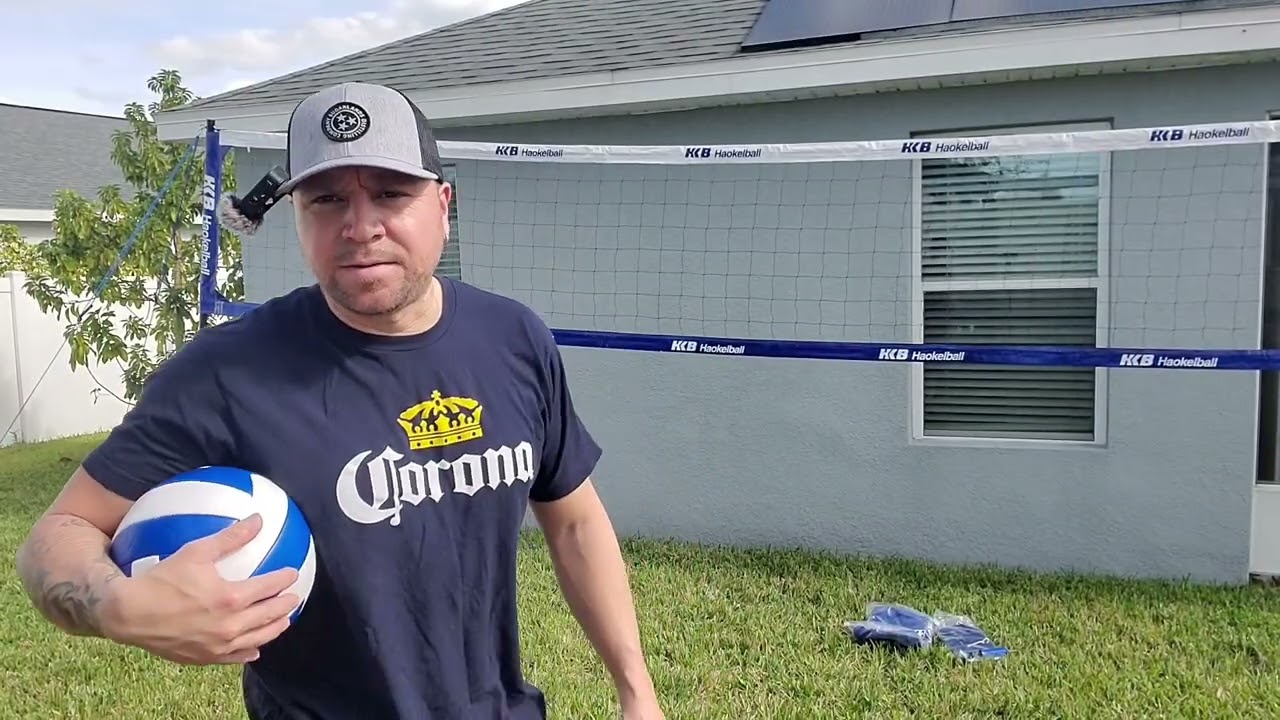 Haokelball Outdoor Portable Heavy Duty Volleyball Net Set for Backyard with Adjustable Height Poles