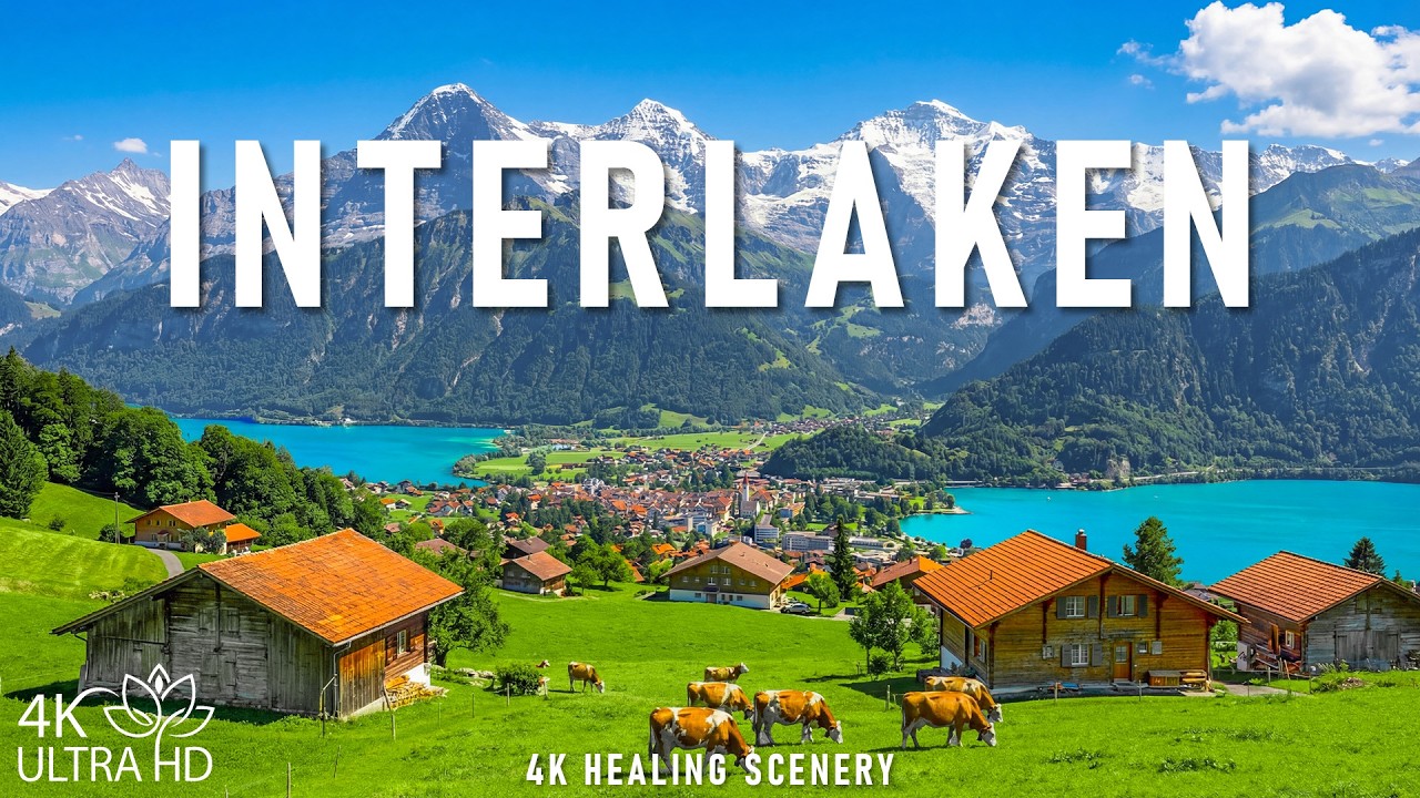 Интерлакен 4K | Сердце Швейцарских Альп – ледниковые реки, пышные долины и деревянные шале