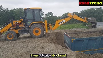 JCB Backhoe loading Gravel in Heavy Tipper-Amazing video.
