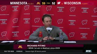 Press Conference: Richard Pitino on Gophers' 59-52 Win at Wisconsin