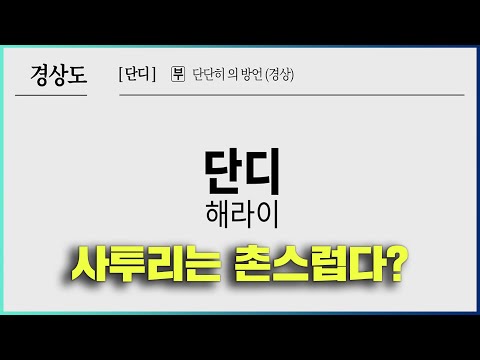 사투리는 촌스럽다??? 이게 말이가 방구가??