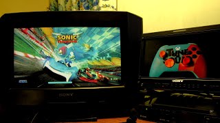 Gaming on CRT | iOS 480i Composite | Sonic Racing [Apple Arcade] | Sony 16" CRT Widescreen