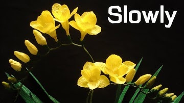 ABC TV | How To Make Freesia Paper Flower From Crepe Paper (Slowly)- Craft Tutorial