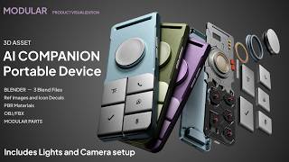 AI Companion Portable Device | Full Blender Project Files & What's Included