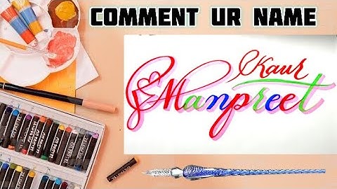 Manpreet Kaur Name Signature Calligraphy Status | How to Draw, Cursive Calligraphy with Cut Marker