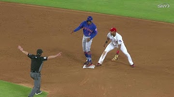 NYM@TEX: Granderson safe at second, call confirmed