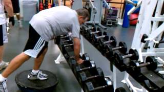DB bent over row, single reverse raised on bosu