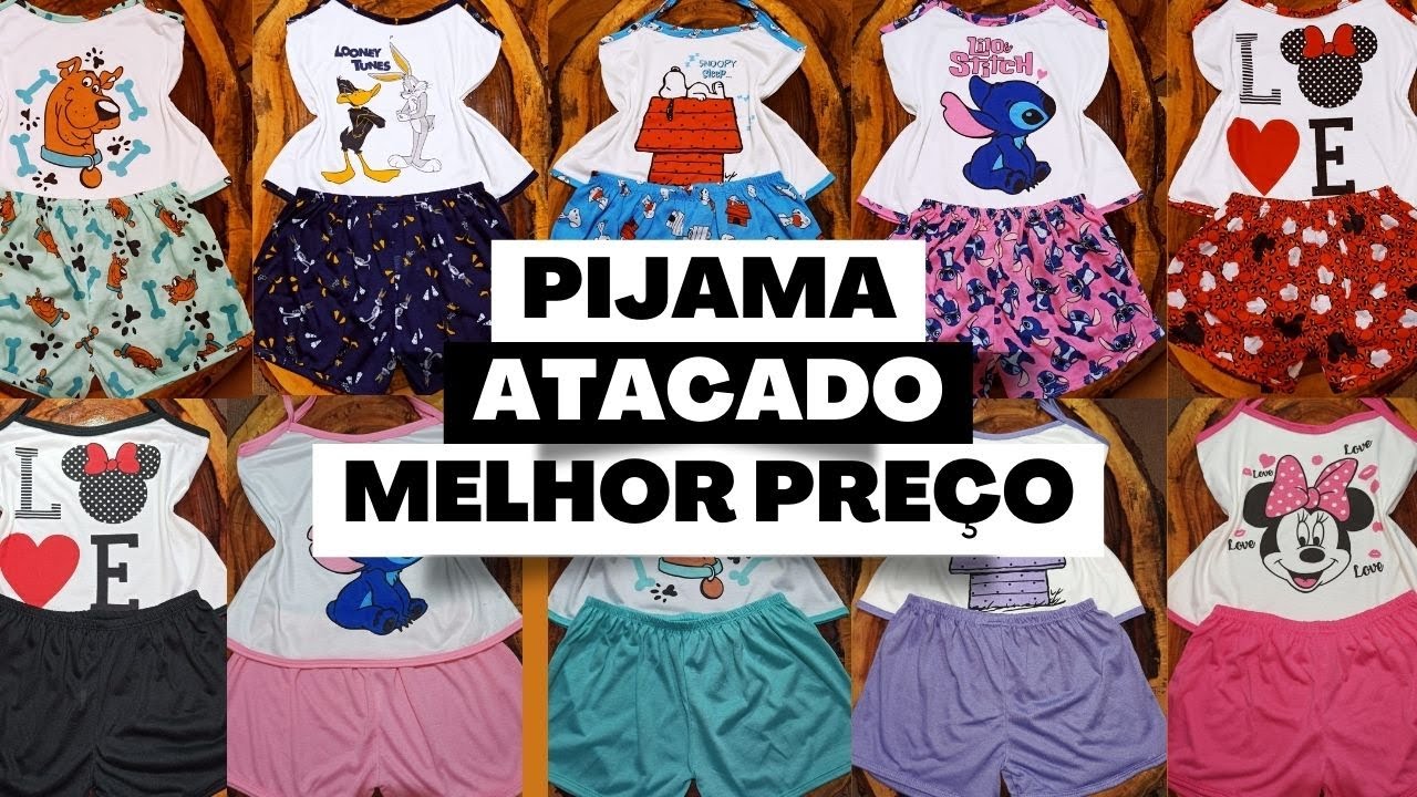 PIJAMA de PERSONAGENS em ATACADO - Pijama personagem atacado - Pijama de personagens  atacado - YouTube
