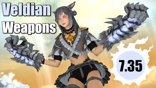 All Veldian Weapons | MH Collaboration | Patch 7.35 | 4K UHD @DesperiusFFXIV