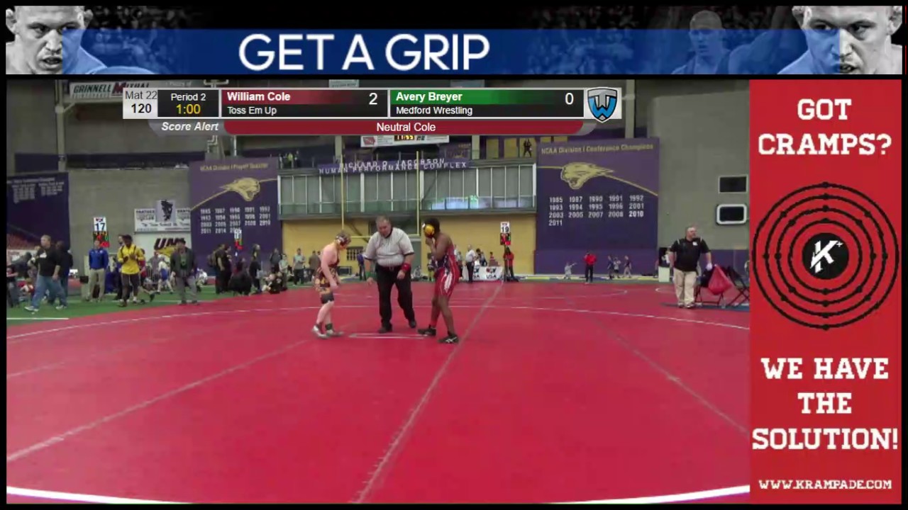 2232 Intermediate 120 Mat 22 Avery Breyer Medford Wrestling vs William Cole Toss Em Up lrvlongp 6487