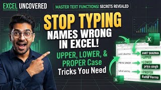 ExcelUncovered | UPPER, LOWER & PROPER CASE in Excel 🚀