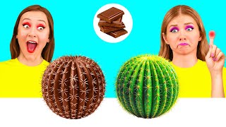 Челлендж. Шоколадная Еда vs Настоящая еда | Смешные Челленджи с Едой от 4Teen Challenge