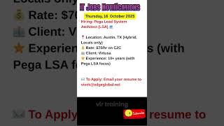 Pega LSA Job in Austin, TX Oct 16, 2025
