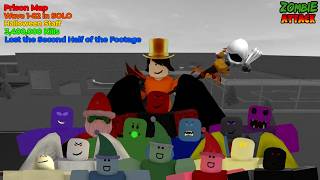 Prison Map + Wave 1-82 in SOLO + Halloween Staff + 3,400,000 Kills - Roblox Zombie Attack