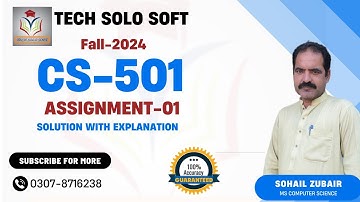 CS501 ASSIGNMENT 1 SOLUTION Fall 2024 | CS501 Assignment  01 Solution 100% Correct by tech solo soft