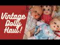 VINTAGE DOLL HAUL - Box FULL of dolls from 1950 - 1990 inc Shirley Temple, Cabbage Patch & MORE