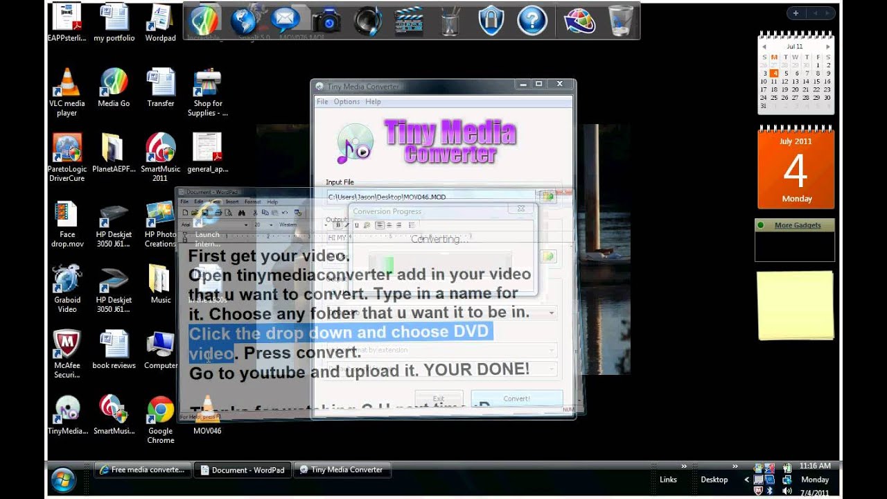 How to convert MOV. to Mpg