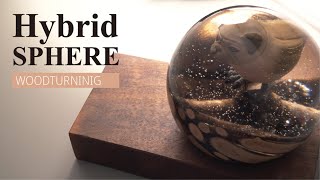 WoodTurning -  Epoxy resin hybrid sphere, 개새 레진볼