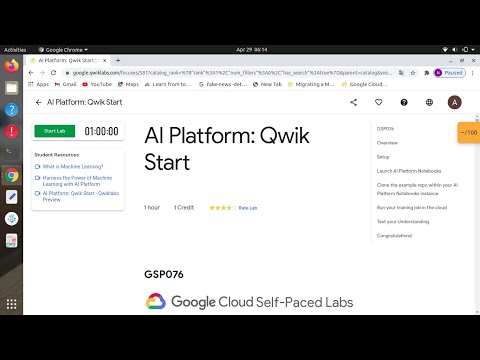 AI Platform: Qwik Start | GSP076
