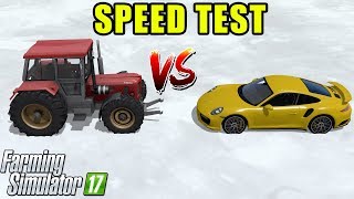 Farming Simulator 17 | TRACTOR vs PORSCHE : Speed Comparison Test