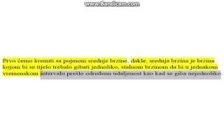 Srednja brzina Srednja brzina