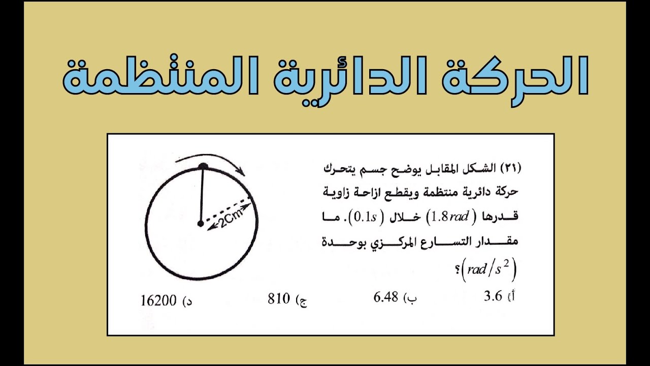 ملخص درس وصف الحركة الدورانية