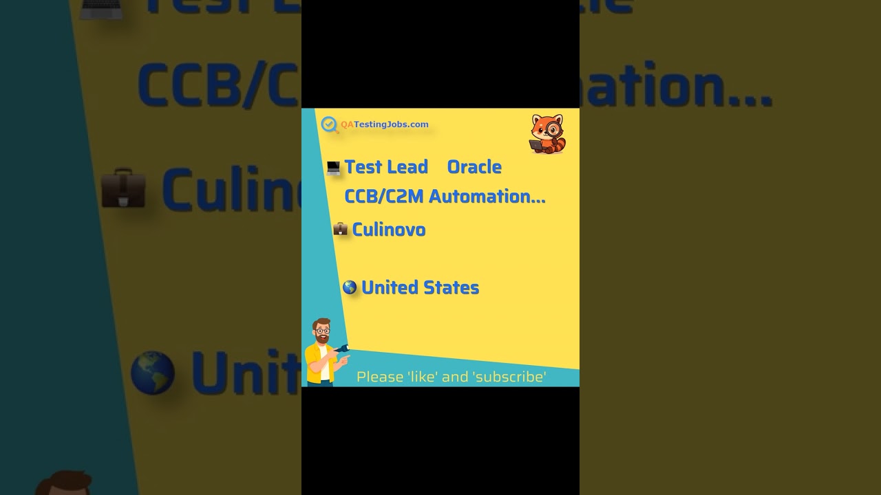 Test Lead � Oracle CCB/C2M Automation (Selenium/Appium)